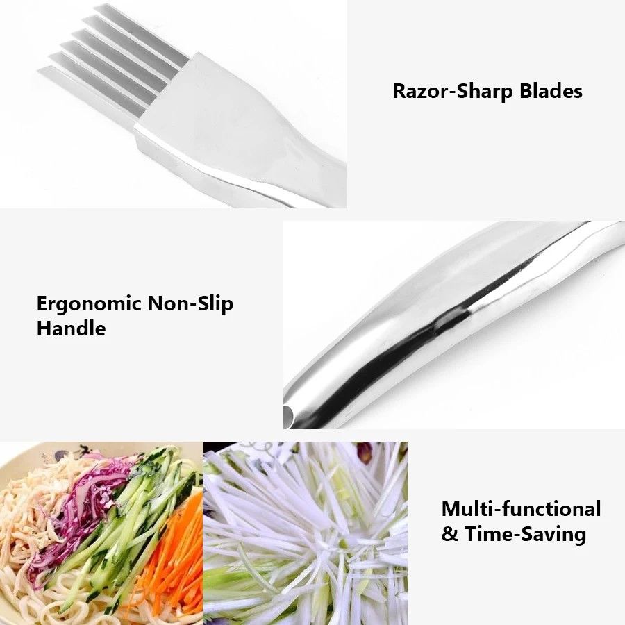 Supreme CurvedHandle Green Onion Chopper Knife  Premium Stainless Steel Herb  Veg Cutter 3