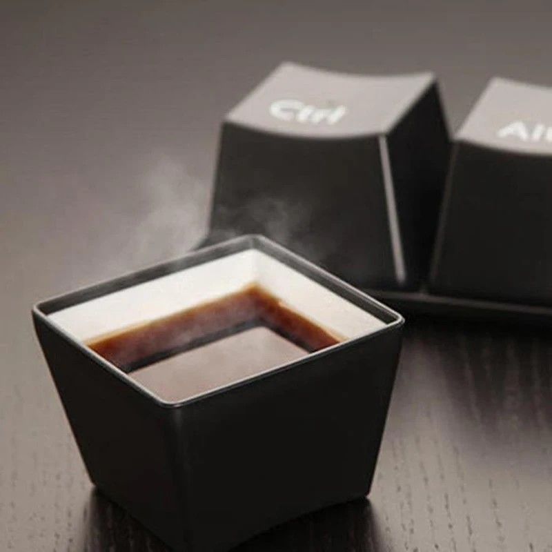 Keyboard Key Mug Set  Ctrl Alt Del Desk Cup Trio 1