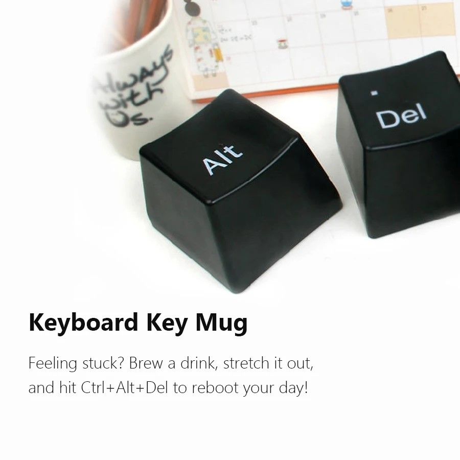 Keyboard Key Mug Set  Ctrl Alt Del Desk Cup Trio 3