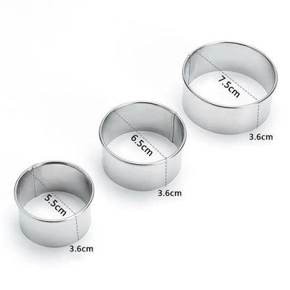 Prestige TripleSize Stainless Steel Dough  Biscuit Ring Set  DIY Pastry Cookie  Dumpling Cutter 6