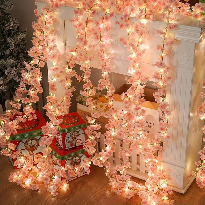 Artificial Sakura Flowers Vine Wedding Home Garden Decoration