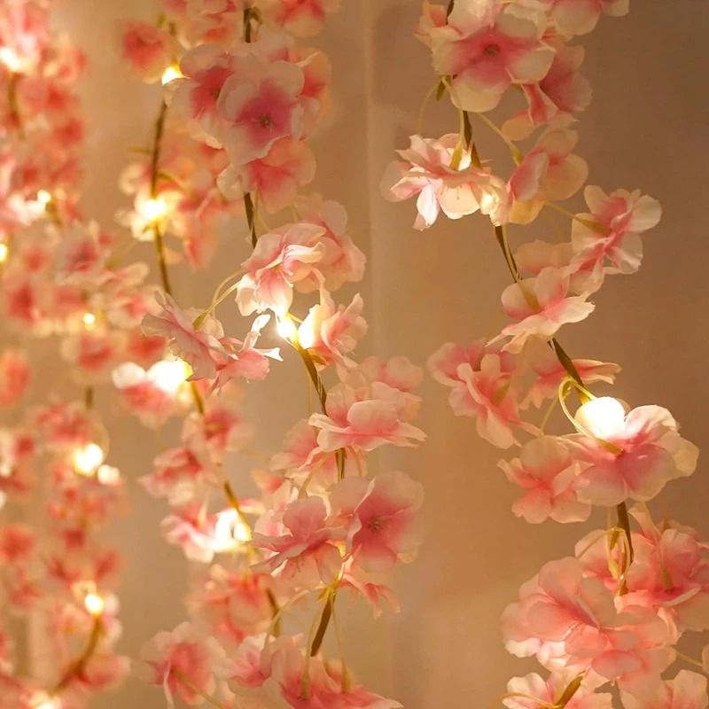 Artificial Sakura Flowers Vine Wedding Home Garden Decoration 2