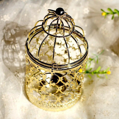 Vintage Moroccan Metal Bird Cage Lantern Candle Holder Gold  Silver Wedding Centerpiece 2