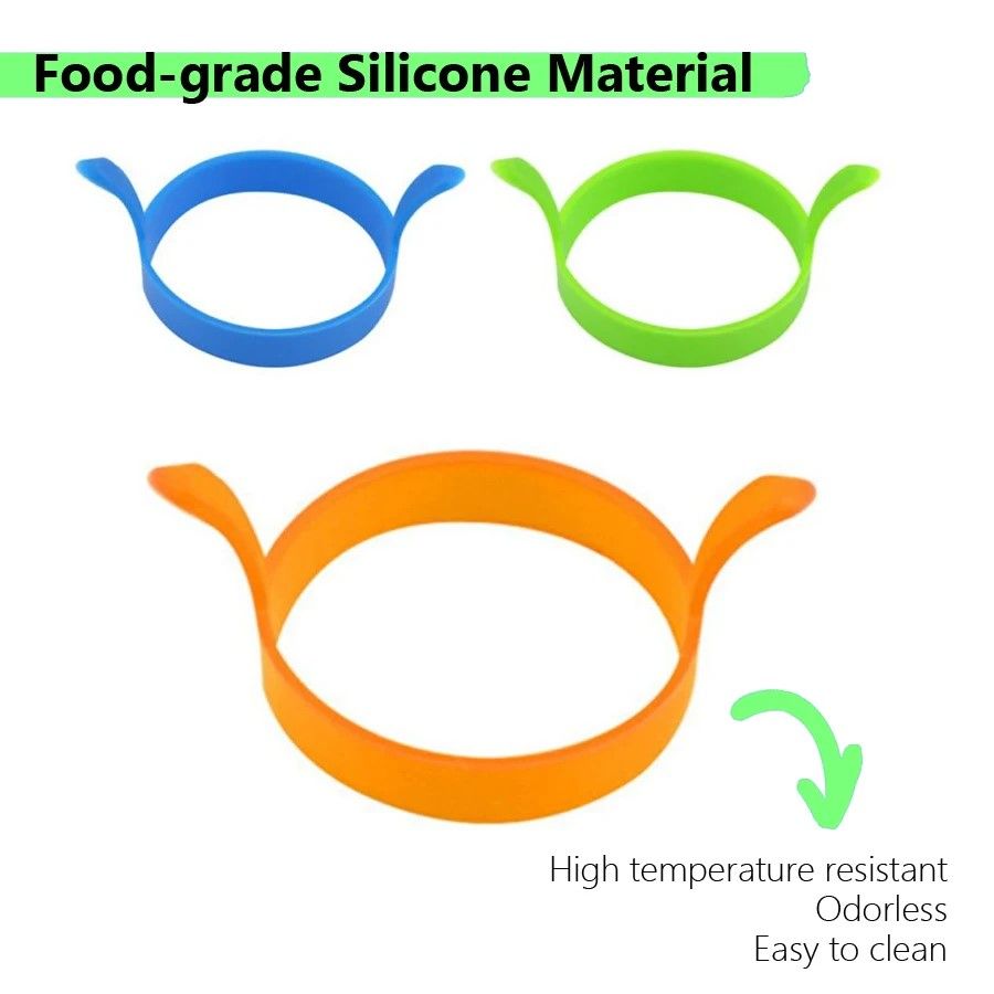 Breakfast Bliss Silicone Egg  Pancake Ring Set  3Piece FoodGrade Mold Kit For Perfectly Shaped Eggs 1