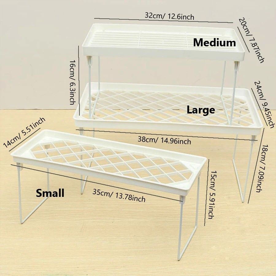 EveryDay FoldUp Organizer Shelf  SpaceSaving Kitchen  Bathroom Storage Rack 3