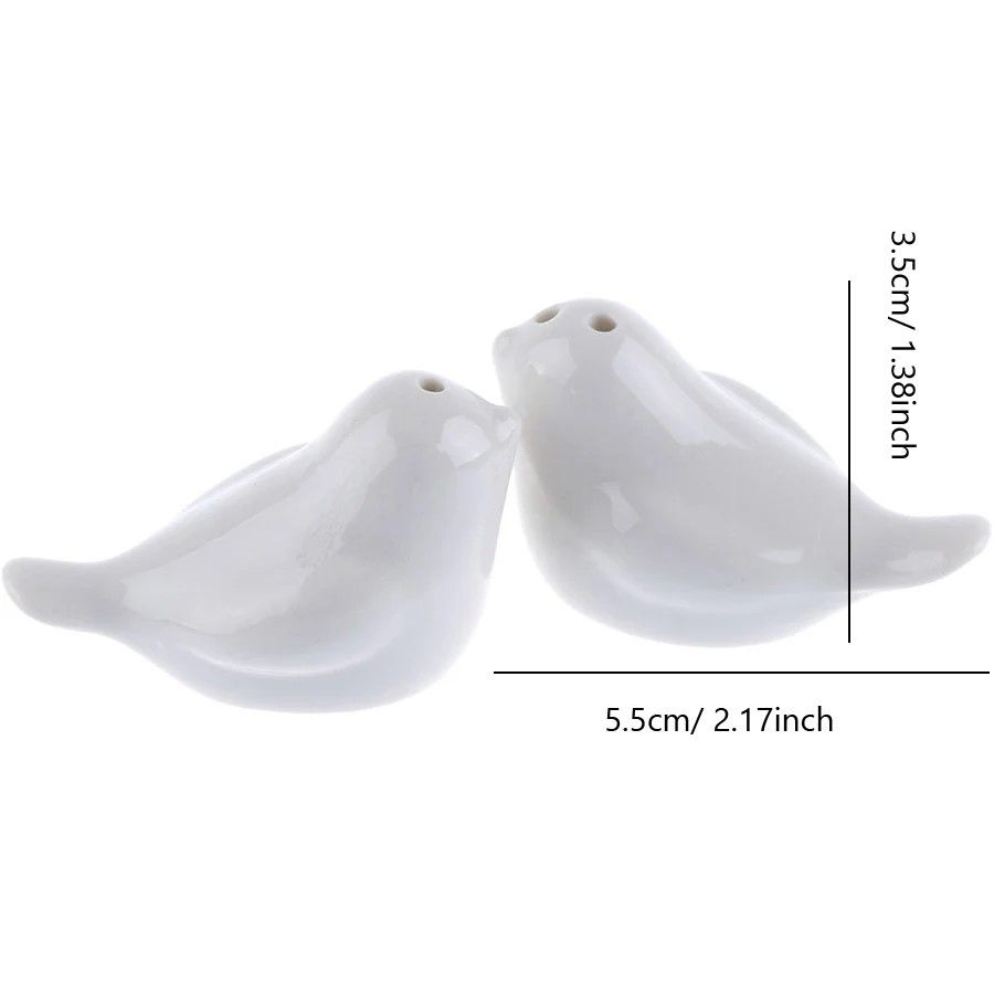 LoveBird Ceramic Salt  Pepper Shaker Set  Elegant Wedding Favors  Guest Gifts 4