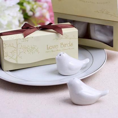 LoveBird Ceramic Salt  Pepper Shaker Set  Elegant Wedding Favors  Guest Gifts 1
