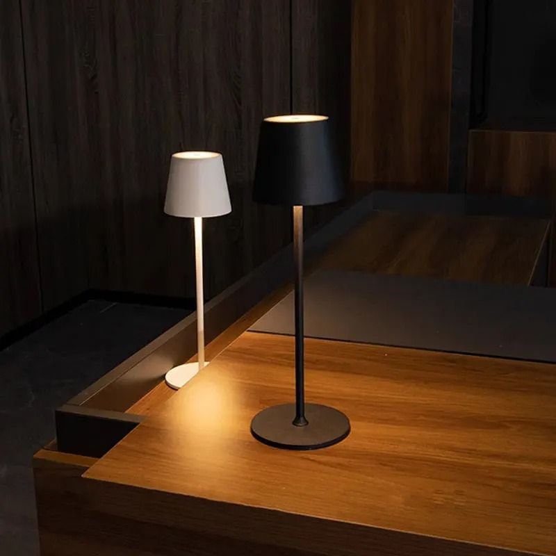 Retro LED Desk Lamp  Touch Control ThreeColor Dimmable USB Rechargeable 1