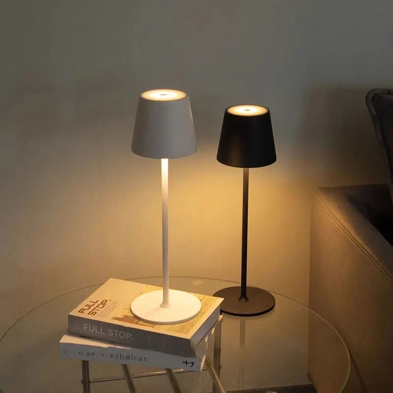 Retro LED Desk Lamp  Touch Control ThreeColor Dimmable USB Rechargeable 3