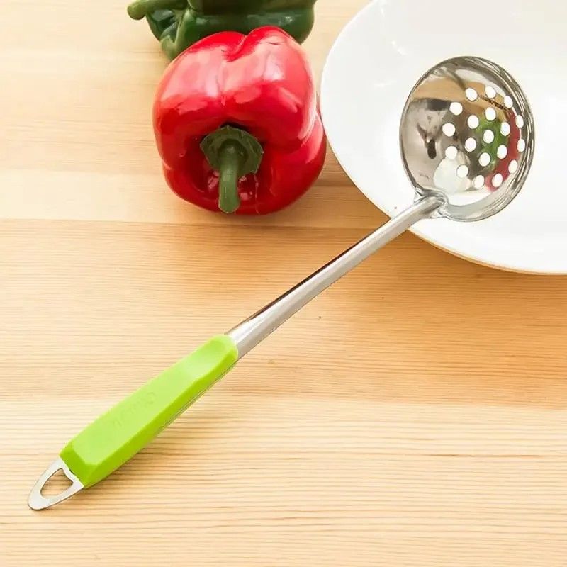 Premium StainlessSteel LongHandle Ramen  HotPot Skimmer Spoon  Kitchen Colander Ladle For Noodles   2