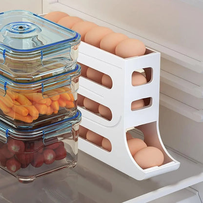 4 Tiers Egg Holder For Fridge Automatic Egg Rolling Rack 3
