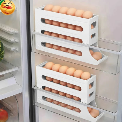 4 Tiers Egg Holder For Fridge Automatic Egg Rolling Rack 4