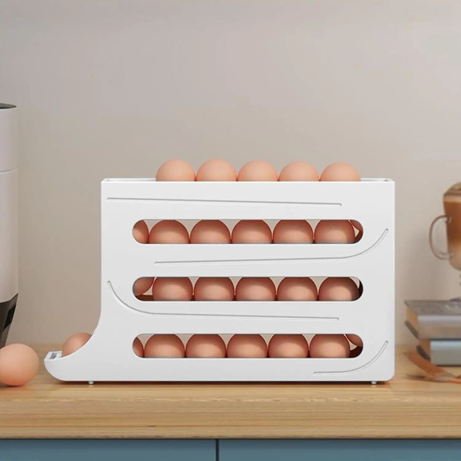 4 Tiers Egg Holder For Fridge Automatic Egg Rolling Rack 5