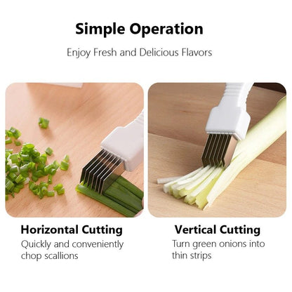 Premium Kitchen Green Spring Onion Slicer  Vegetable Chopper  Effortless Onion Strips Cutter 2