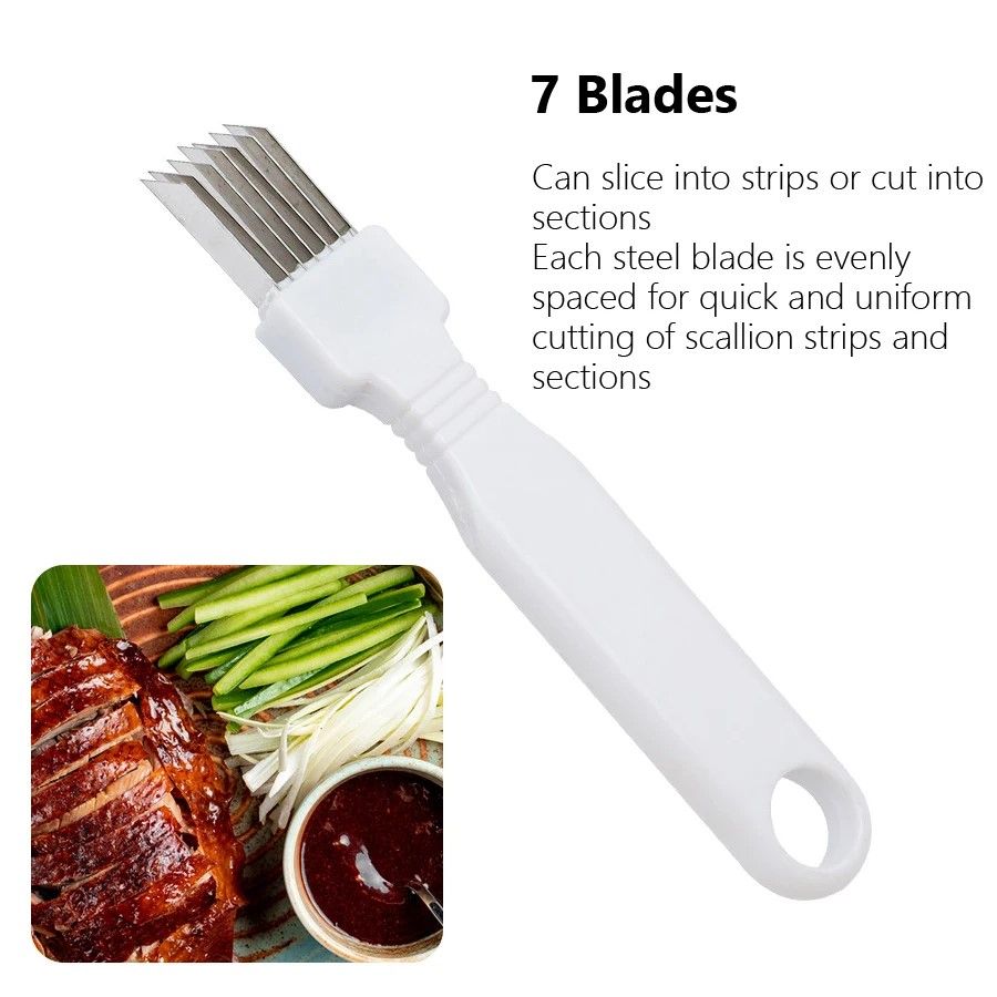 Premium Kitchen Green Spring Onion Slicer  Vegetable Chopper  Effortless Onion Strips Cutter 3