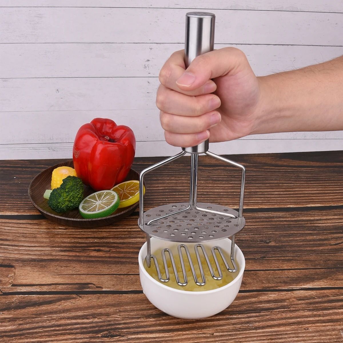 Stainless Steel Dual Action Potato Masher 2