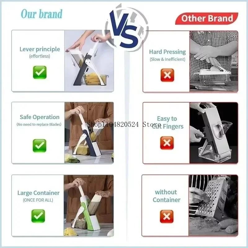 Adjustable Vegetable Cutter And Manual Kitchen Tool For Slicing And Peeling 4