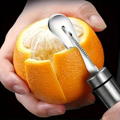 Stainless Steel Citrus Peeler with Handle for Easy Orange and Lemon Peeling
