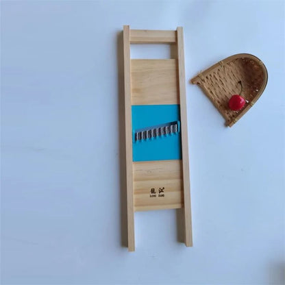 Fries Grid Stainless Steel Potato Cutter Wooden Handle Vegetable Slicer 3