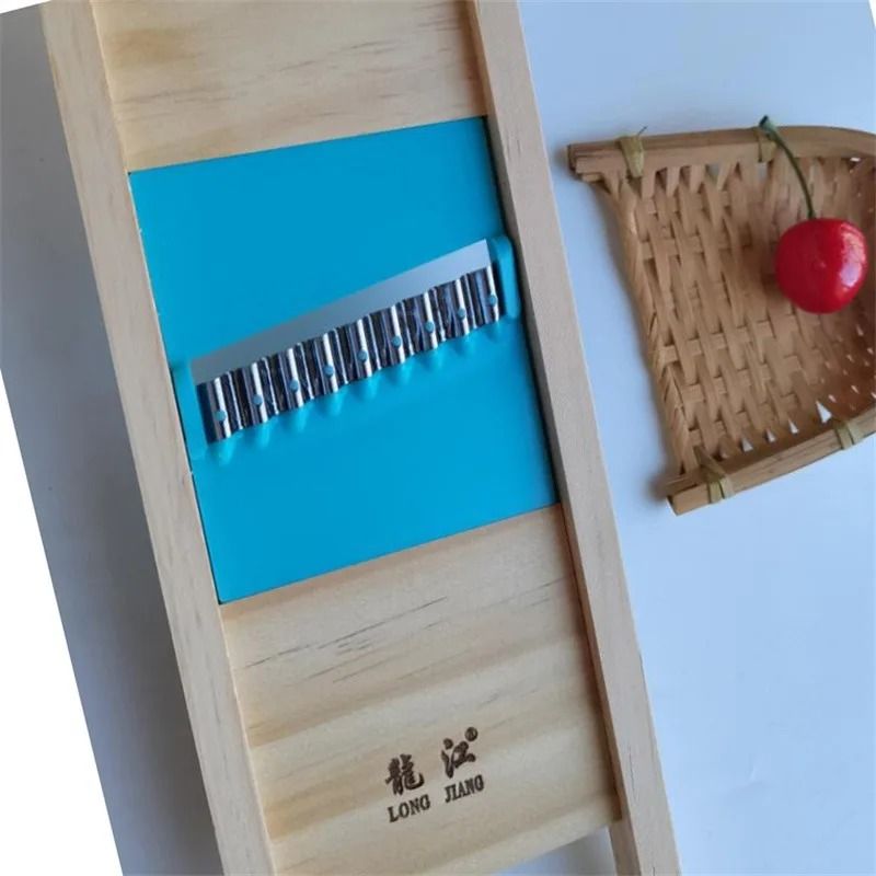Fries Grid Stainless Steel Potato Cutter Wooden Handle Vegetable Slicer 4