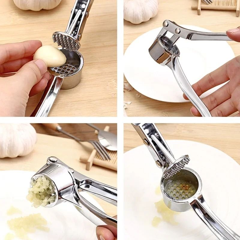 Stainless Steel Garlic Press Crusher Mincer Handheld Garlic Smasher 3