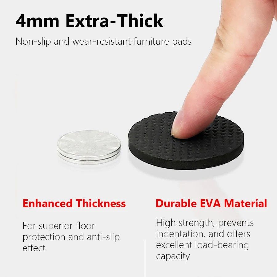 ThickGrip Premium NonSlip Furniture Pads  Chair Leg Floor Protectors  Table Foot Cushion Pads For H
