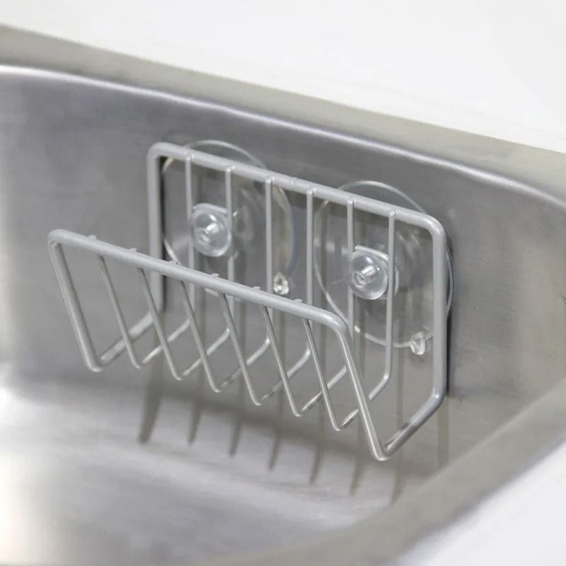 Stainless Steel Sponge Holder For Kitchen Sink With Suction Cups 1