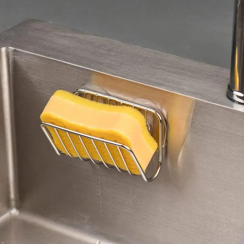 Stainless Steel Sponge Holder For Kitchen Sink With Suction Cups 4