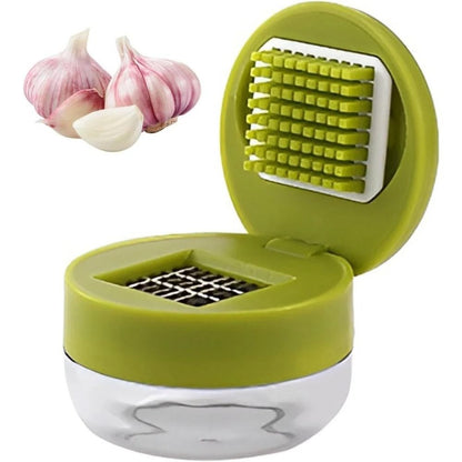 Manual Garlic Press and Mini Mincer with Built-In Storage Container