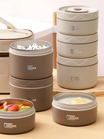 Premium Trio Stainless Steel Insulated Lunch Set – microwave-safe, leak-proof food container bundle