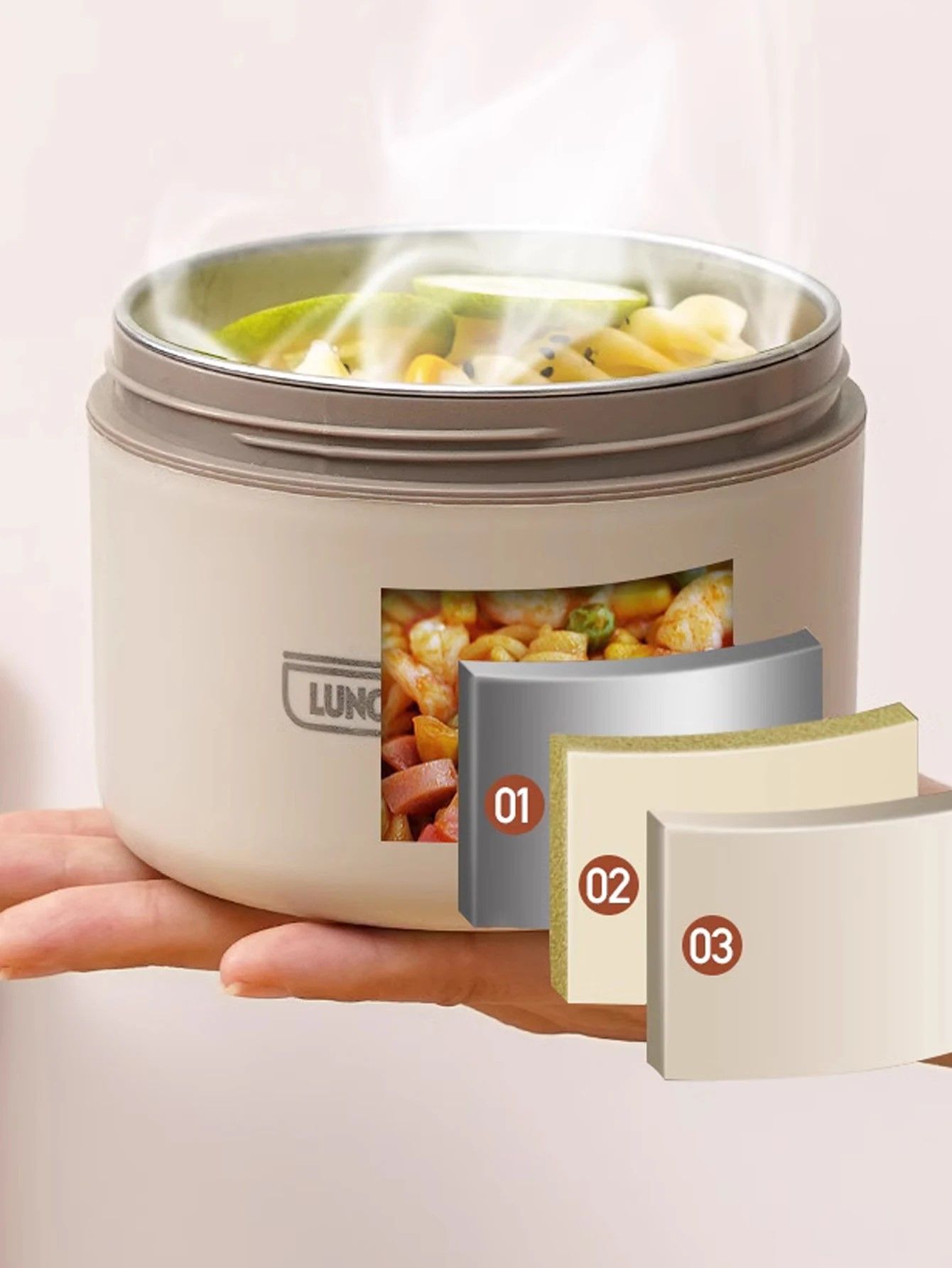 Premium Trio Stainless Steel Insulated Lunch Set  Microwavesafe Leakproof Food Container Bundle 7