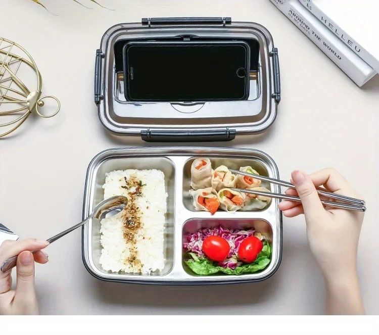 Daily Fresh Stainless Steel Bento Lunch Box  LeakProof MultiCompartment Meal Container 6