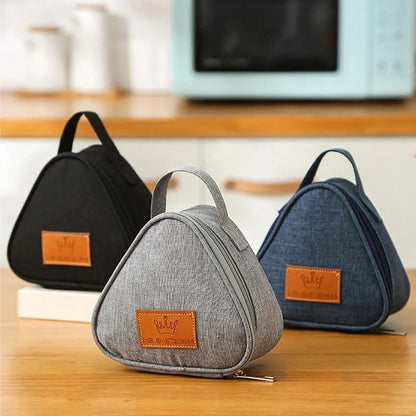 Compact Insulated Triangular Lunch Bag  Portable AluminumFoil Dinner Tote 3