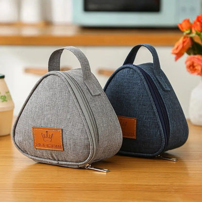 Compact Insulated Triangular Lunch Bag  Portable AluminumFoil Dinner Tote 2
