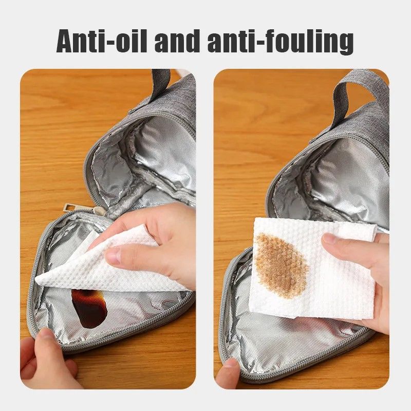 Compact Insulated Triangular Lunch Bag  Portable AluminumFoil Dinner Tote 4