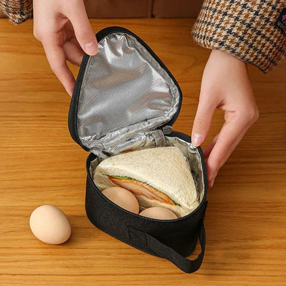 Compact Insulated Triangular Lunch Bag  Portable AluminumFoil Dinner Tote 5