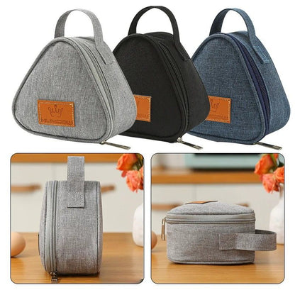 Compact Insulated Triangular Lunch Bag  Portable AluminumFoil Dinner Tote 7