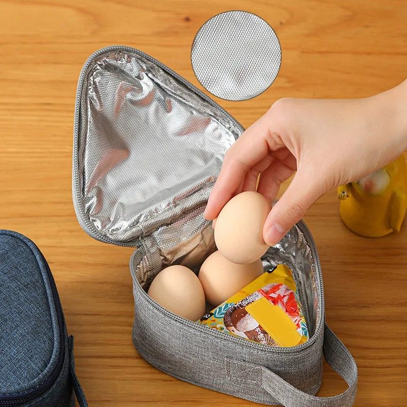 Compact Insulated Triangular Lunch Bag  Portable AluminumFoil Dinner Tote 10