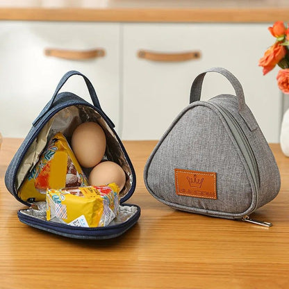 Compact Insulated Triangular Lunch Bag  Portable AluminumFoil Dinner Tote 13
