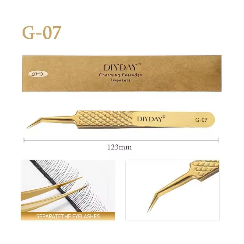 Reusable Stainless Steel Eyelash Extension Tweezers With Fiber Tip 6