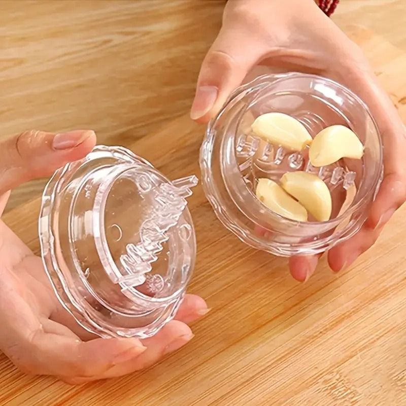 Clear Manual Garlic Grinder And Herb Mincer  Handheld Twist Press For Quick Garlic Crushing And Foo 3