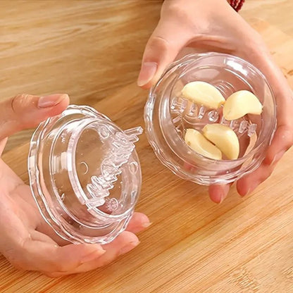 Clear Manual Garlic Grinder And Herb Mincer  Handheld Twist Press For Quick Garlic Crushing And Foo 3