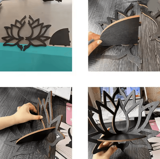 Wooden Lotus Aromatherapy Shelf 2