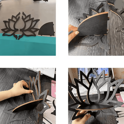 Wooden Lotus Aromatherapy Shelf 2