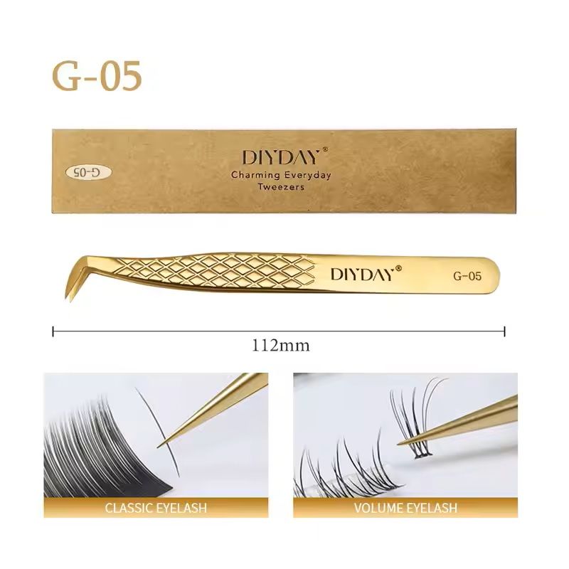 Reusable Stainless Steel Eyelash Extension Tweezers With Fiber Tip 7