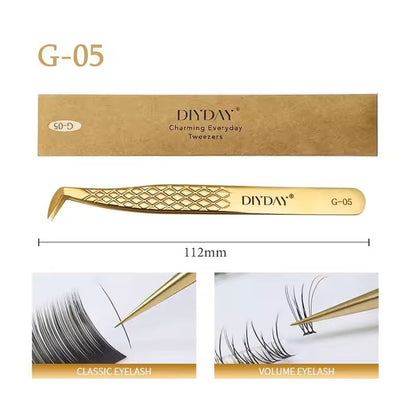 Reusable Stainless Steel Eyelash Extension Tweezers With Fiber Tip 12
