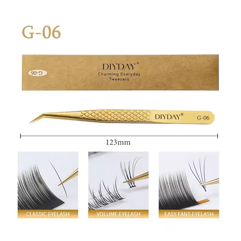 Reusable Stainless Steel Eyelash Extension Tweezers With Fiber Tip 14