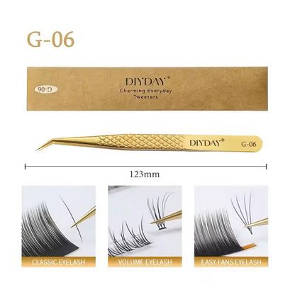 Reusable Stainless Steel Eyelash Extension Tweezers With Fiber Tip 14