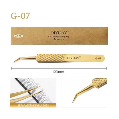 Reusable Stainless Steel Eyelash Extension Tweezers With Fiber Tip 18