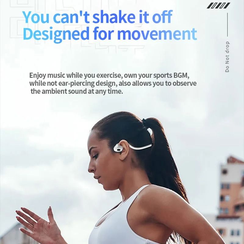 Air Conduction Sports Earbuds Bluetooth 53 Wireless Headphones With Long Battery Life And Built In  3